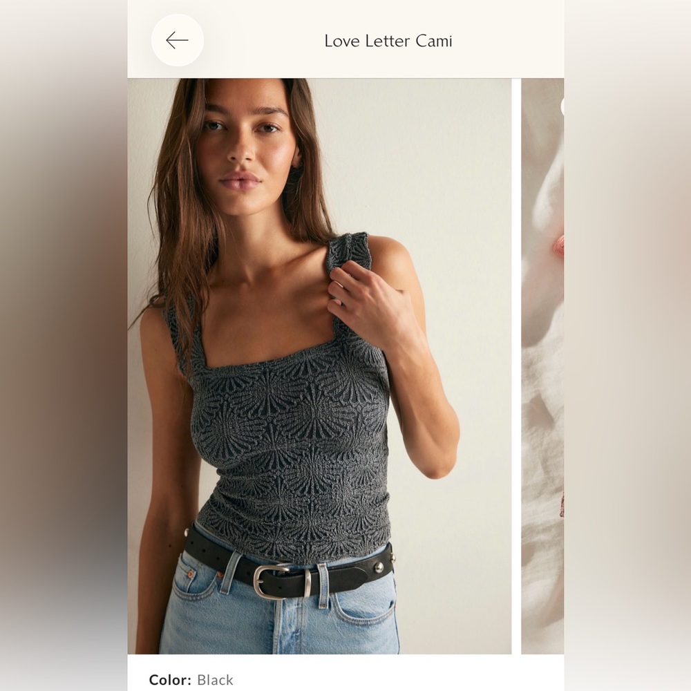 Free People Black Love Letter Cami